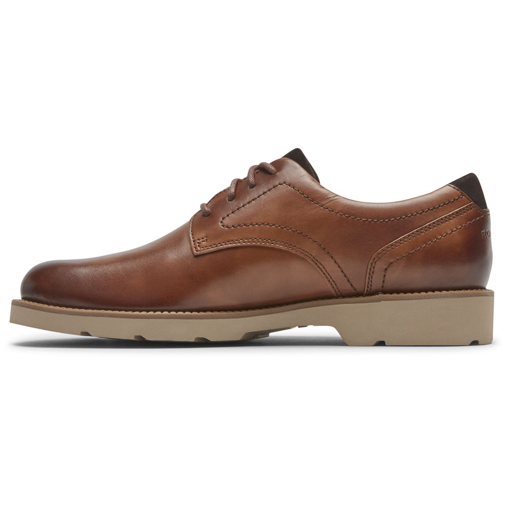 Oxfords Rockport Hombre Mexico - Bradlee Plain Toe Marrom - INHLK8769